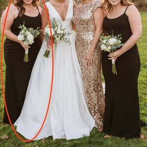 Dress The Population Black, Floor Length Crepe Evening Dress